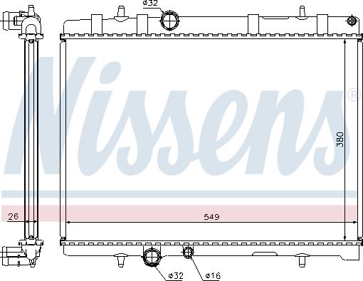 Nissens 63608A - Radiator, engine cooling autospares.lv