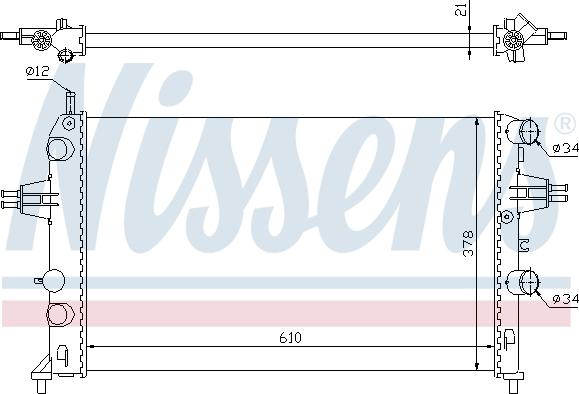 Nissens 693336 - Radiator, engine cooling autospares.lv