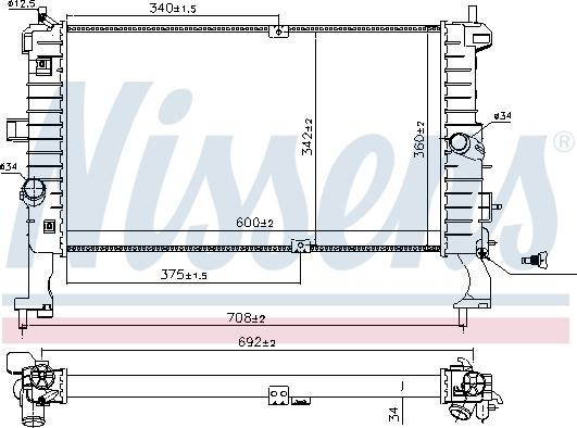 Nissens 691916 - Radiator, engine cooling autospares.lv