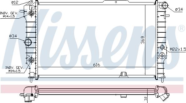 Nissens 696107 - Radiator, engine cooling autospares.lv