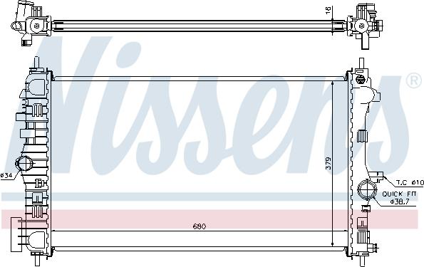 Nissens 630718 - Radiator, engine cooling autospares.lv