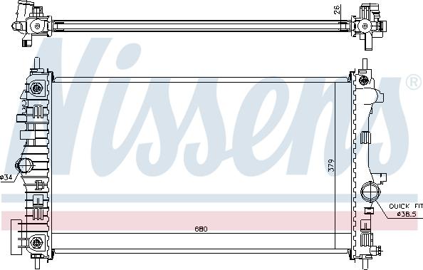 Nissens 630717 - Radiator, engine cooling autospares.lv