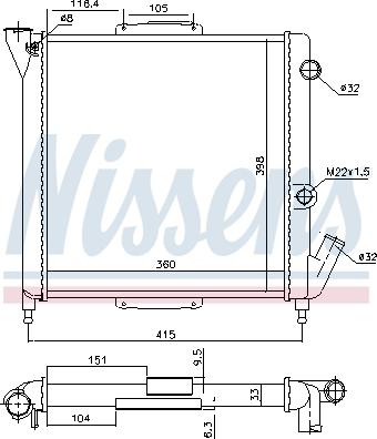 Nissens 696110 - Radiator, engine cooling autospares.lv