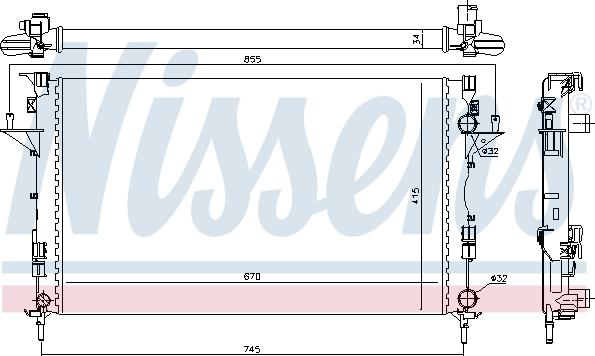 Nissens 699207 - Radiator, engine cooling autospares.lv