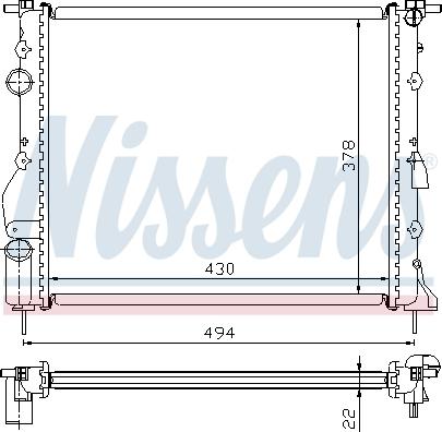 Nissens 693325 - Radiator, engine cooling autospares.lv