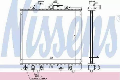 Nissens 63340A - Radiator, engine cooling autospares.lv