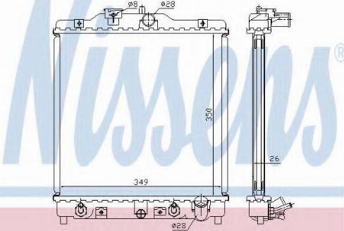 Nissens 63308A - Radiator, engine cooling autospares.lv