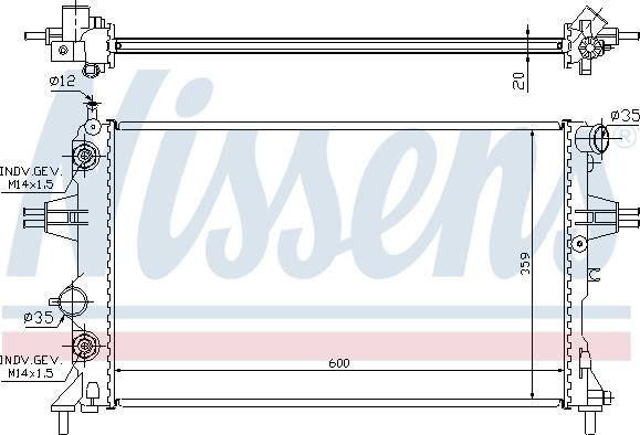 Nissens 695855 - Radiator, engine cooling autospares.lv