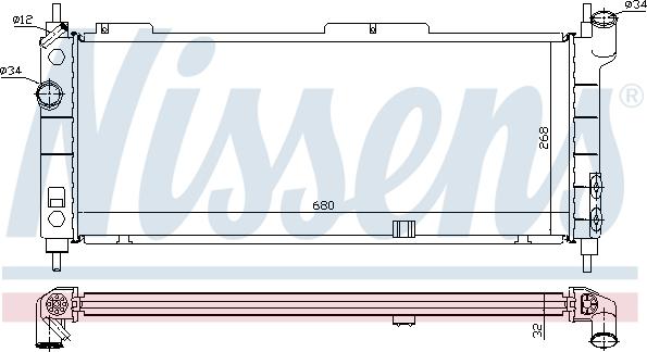 Nissens 63254A - Radiator, engine cooling autospares.lv