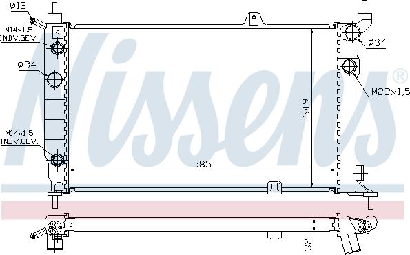 Nissens 63253A - Radiator, engine cooling autospares.lv