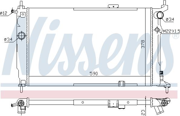 Nissens 63252A - Radiator, engine cooling autospares.lv