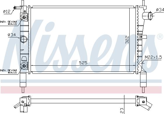 Nissens 632831 - Radiator, engine cooling autospares.lv