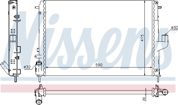 Nissens 691274 - Radiator, engine cooling autospares.lv