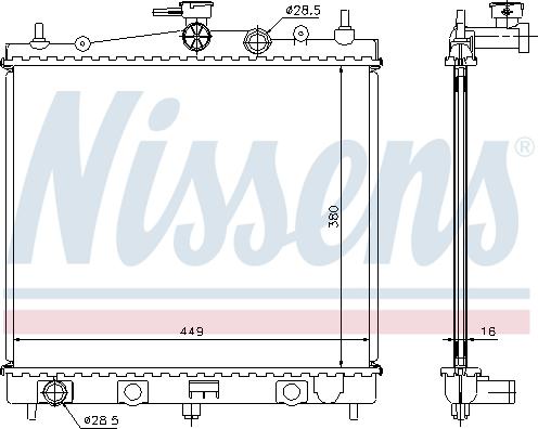 Nissens 62902A - Radiator, engine cooling autospares.lv