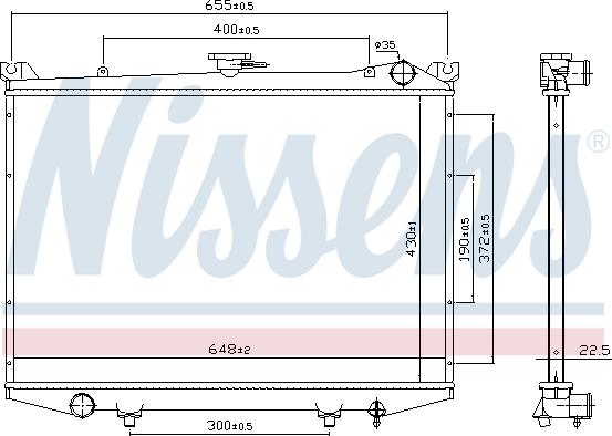 Nissens 62988 - Radiator, engine cooling autospares.lv