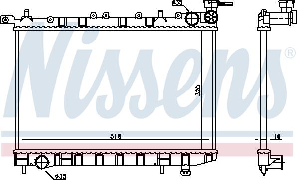 Nissens 62974 - Radiator, engine cooling autospares.lv