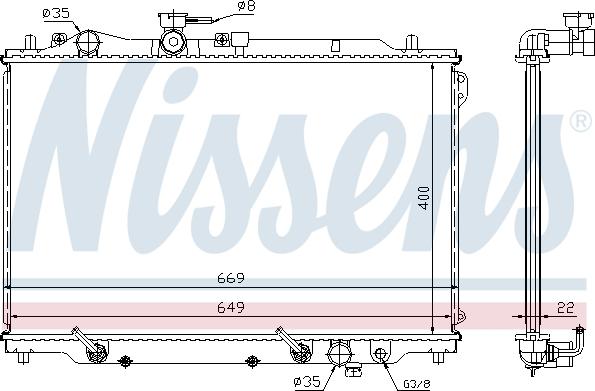 Nissens 62444A - Radiator, engine cooling autospares.lv