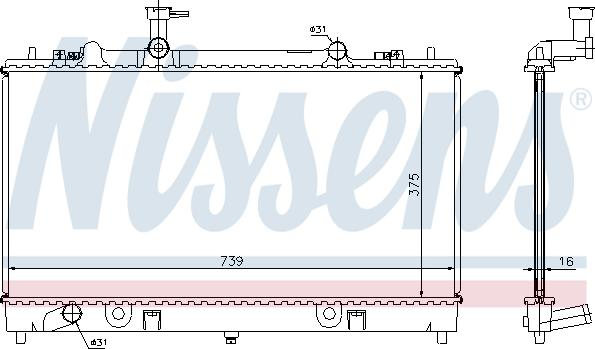 Nissens 62466A - Radiator, engine cooling autospares.lv