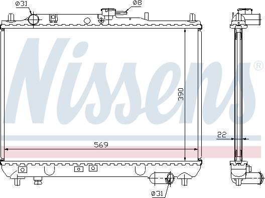 Nissens 62409A - Radiator, engine cooling autospares.lv