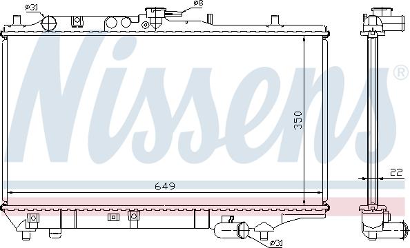 Nissens 62408A - Radiator, engine cooling autospares.lv