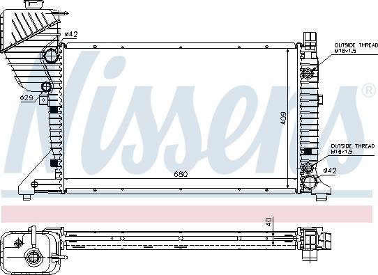 Nissens 62597A - Radiator, engine cooling autospares.lv