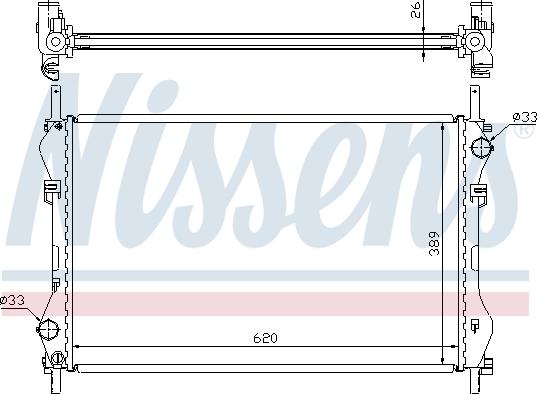 Nissens 62044A - Radiator, engine cooling autospares.lv