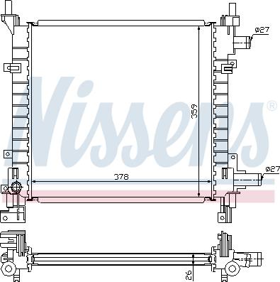 Nissens 692255 - Radiator, engine cooling autospares.lv