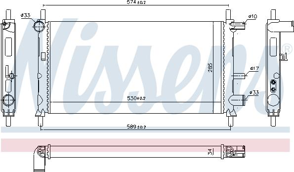 Nissens 695902 - Radiator, engine cooling autospares.lv