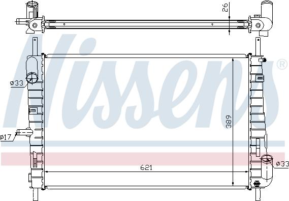 Nissens 62025A - Radiator, engine cooling autospares.lv