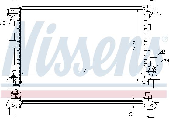 Nissens 62073A - Radiator, engine cooling autospares.lv