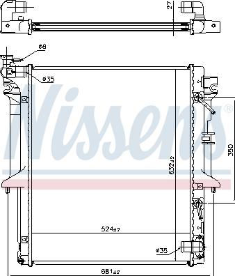 Nissens 628966 - Radiator, engine cooling autospares.lv