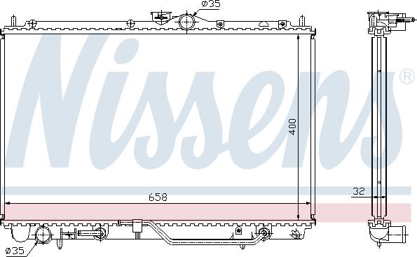 Nissens 62860A - Radiator, engine cooling autospares.lv