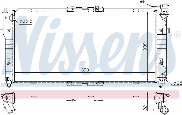 Nissens 62392A - Radiator, engine cooling autospares.lv