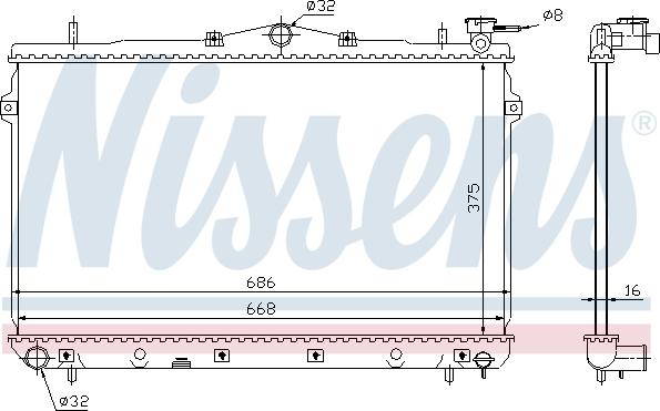 Nissens 62298 - Radiator, engine cooling autospares.lv