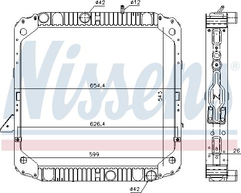 Nissens 62743 - Radiator, engine cooling autospares.lv