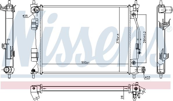 Nissens 675073 - Radiator, engine cooling autospares.lv