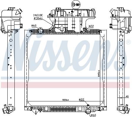 Nissens 67225 - Radiator, engine cooling autospares.lv