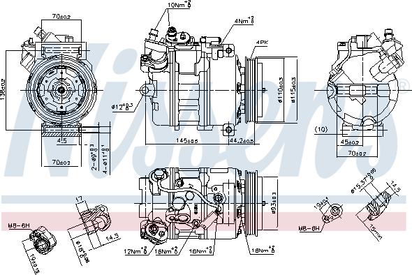 Nissens 89417 - Compressor, air conditioning autospares.lv