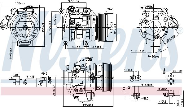 Nissens 89433 - Compressor, air conditioning autospares.lv