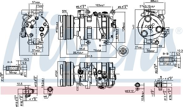 Nissens 89550 - Compressor, air conditioning autospares.lv