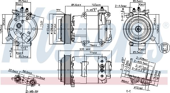 Nissens 89569 - Compressor, air conditioning autospares.lv