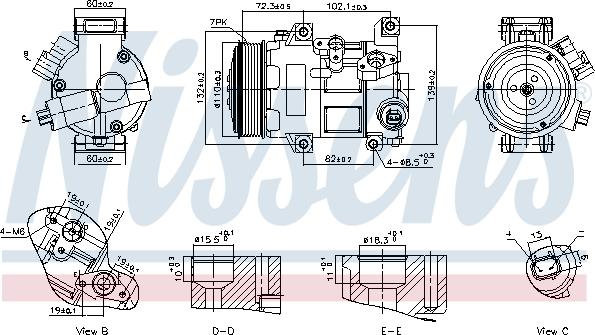 Nissens 89516 - Compressor, air conditioning autospares.lv