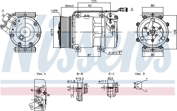 Nissens 890945 - Compressor, air conditioning autospares.lv