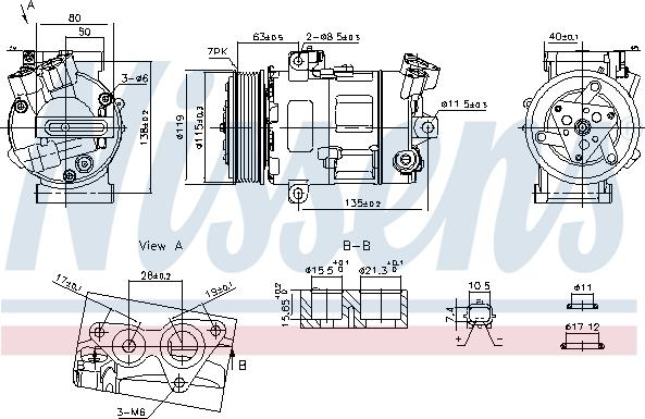 Nissens 890947 - Compressor, air conditioning autospares.lv