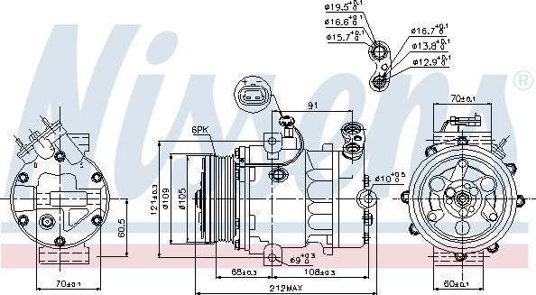 Nissens 89095 - Compressor, air conditioning autospares.lv