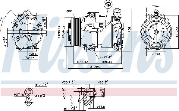 Nissens 89096 - Compressor, air conditioning autospares.lv