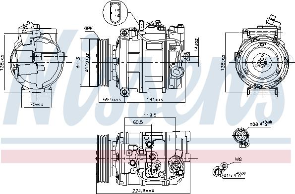 Nissens 89091 - Compressor, air conditioning autospares.lv