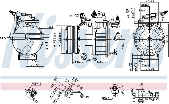 Nissens 890419 - Compressor, air conditioning autospares.lv