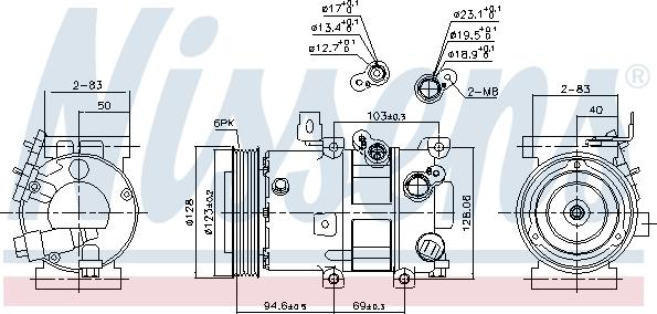 Nissens 890430 - Compressor, air conditioning autospares.lv