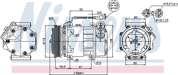 Nissens 89047 - Compressor, air conditioning autospares.lv